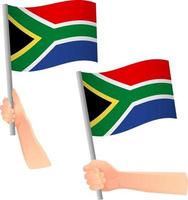 South Africa flag in hand icon vector