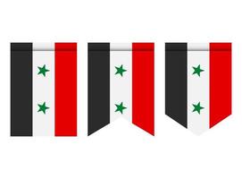 Syria flag or pennant isolated on white background. Pennant flag icon. vector