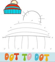 Dot to dot Christmas puzzle. Connect dots game. Hat vector illustration