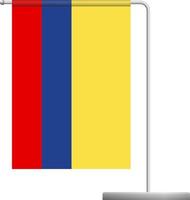 Colombia flag on pole icon vector