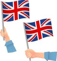 United Kingdom flag in hand icon vector