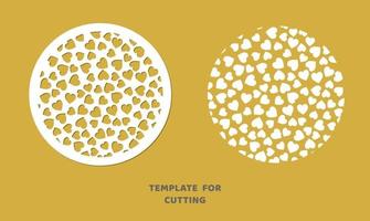 Template for laser cutting, wood carving, paper cut. Circle pattern for cutting. Decorative panel vector stencil.