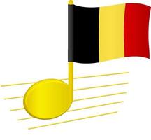 bandera de bélgica y nota musical vector