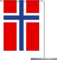 Norway flag on pole icon vector