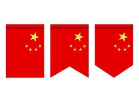 China flag or pennant isolated on white background. Pennant flag icon. vector