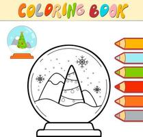 libro para colorear o página para colorear para niños. bola de navidad vector blanco y negro