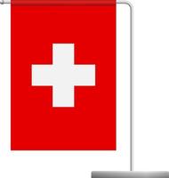 Switzerland flag on pole icon vector