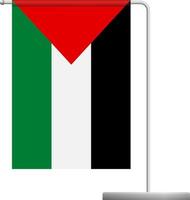 palestine flag on pole icon vector