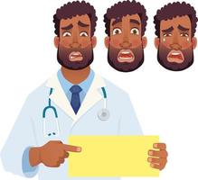 doctor holding blank sign vector