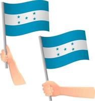 Honduras flag in hand icon vector