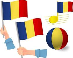 Romania flag icon set vector
