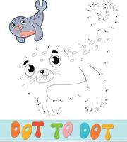 Dot to dot puzzle. Connect dots game. seal vector illustration