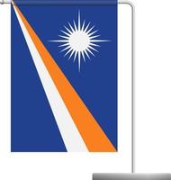 Marshall Islands flag on pole icon vector