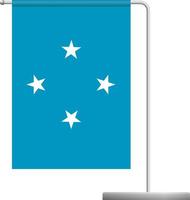 Micronesia flag on pole icon vector