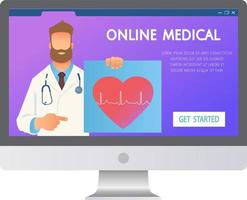 Online medicine concept vector