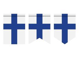 Finland flag or pennant isolated on white background. Pennant flag icon. vector