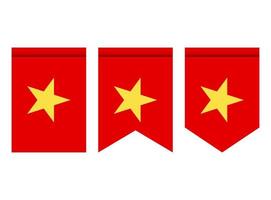 bandera de vietnam o banderín aislado sobre fondo blanco. icono de la bandera del banderín. vector