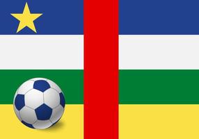 Central African Republic flag and soccer ball vector