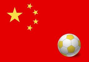 China flag and soccer ball vector