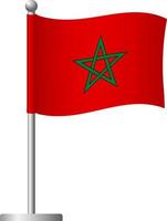 Morocco flag on pole icon vector