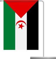 Sahrawi Arab Democratic Republic flag on pole icon vector