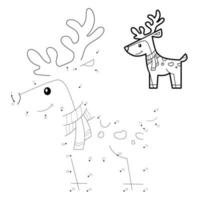 Dot to dot Christmas puzzle for children. Connect dots game vector