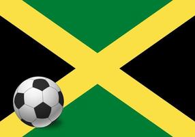 Jamaica flag and soccer ball vector