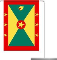 Grenada flag on pole icon vector