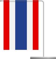 Thailand flag on pole icon vector