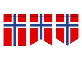 Norway flag or pennant isolated on white background. Pennant flag icon. vector