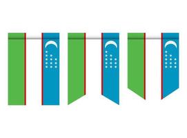 Uzbekistan flag or pennant isolated on white background. Pennant flag icon. vector