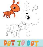 Dot to dot puzzle. Connect dots game. ant vector illustration