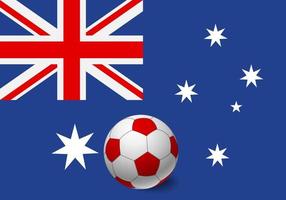 bandera de australia y balón de fútbol vector