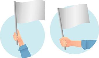 white flag in hand icon vector