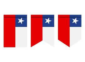 Chile flag or pennant isolated on white background. Pennant flag icon. vector