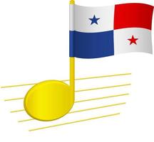 Panama flag and musical note vector