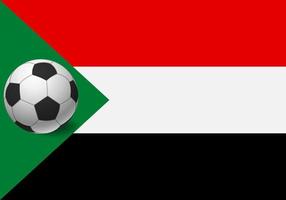 sudan flag and soccer ball vector