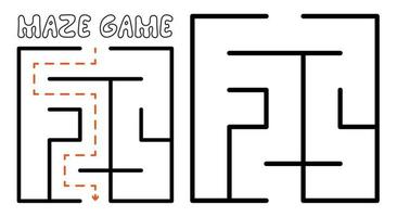 Maze game for kids. Simple Maze puzzle with solution vector