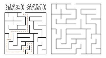 Maze game for kids. Maze puzzle with solution vector