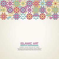 elegant and futuristic Islamic design greeting card background template vector