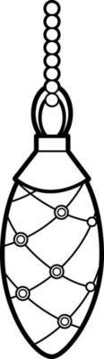 Christmas coloring book or page. Christmas ball black and white vector illustration