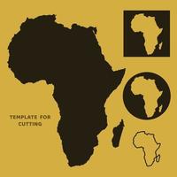 Africa map Template for laser cutting, wood carving, paper cut. Silhouettes for cutting. Africa map vector stencil.