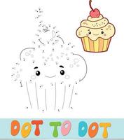 Dot to dot puzzle. Connect dots game. cake vector illustration