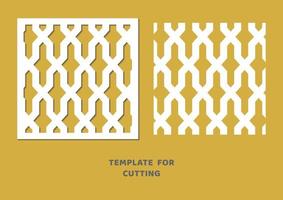 Template for laser cutting, wood carving, paper cut. Square pattern for cutting. Decorative panel vector stencil.