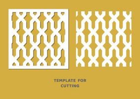 Template for laser cutting, wood carving, paper cut. Square pattern for cutting. Decorative panel vector stencil.