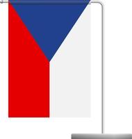 Czech Republic flag on pole icon vector