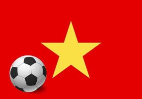 bandera de Vietnam y balón de fútbol vector