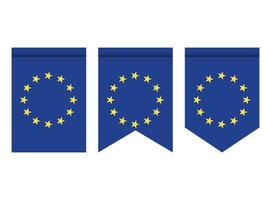 bandera de la ue o banderín aislado sobre fondo blanco. icono de la bandera de Europa del banderín. vector