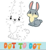 Dot to dot puzzle. Connect dots game. rabbit vector illustration