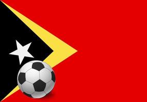 bandera de timor oriental y balón de fútbol vector